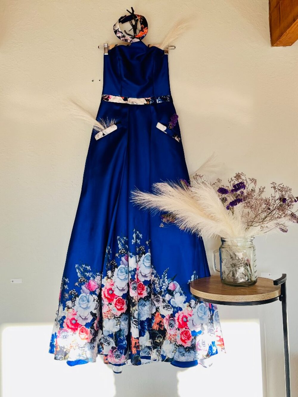 Fiesta Fashion Royal Blue Floral Gown
